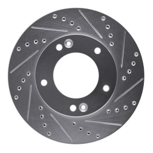 Kia Sorento Brake Rotor (1) - Front Right - R1 Concepts - Drilled & Slotted - Silver - `03-`06
